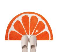 Fruit Bathroom Mat, Orange Floor Rug, 15.75x23.62 inches Mat with Soft Plush, Durable Polyester Fiber Gear, Anti Slip Home Accessory with Machine Washable Design, Bath Rug for Indoor Doorway