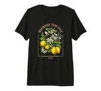 Fruit botanique d'été Squeeze The Day Vintage Lemon Bee T-Shirt Haut de Gamme