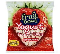 Fruit Bowl fruits Flakes fraises avec un revêtement yogourt (25g) - Paquet de 6