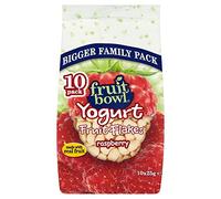 Fruit Bowl fruits Flakes framboise avec un revêtement yogourt (10x25g) - Paquet de 6