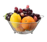 Fruit Colander Bowl, Stainless Steel Strainer Basket, 8.66x5x4.33 Inches Multipurpose Countertop Draining Container, Efficient Metal Wire Rinse Bowl for Cucumbers, Carrots, Berries, Kitchen Sink Use