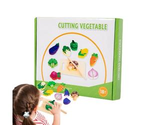 Fruit Cutting Toy, Wooden Learning Game, 7.87 inches Children Food Set, Preschool Skill Builder, Fine Motor Training Kit, Educational Play Activity for Kids, Girl, Boy, Home, Classroom, and Nursery