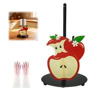 Fruit & Daisy Metal Paper Towel Holder, Apples and Daisy Metal Paper Towels Holder, Cute Farmhouse Countertop Decor, with Large Weighted Stand for Kitchen Dining Room Home Decor (1PC)