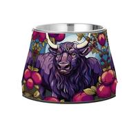 Fruit De Vache Pourpre De Dessin Animé Gamelles Antidérapantes pour Chiens,en Acier Inoxydable Empilables pour Chiots