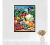 Fruit Diamond Painting Adulte PastèQue Diamond Painting Broderie Diamant Cristal Art Kits, DIY Peinture Diamant Strass Point de Croix Kits, pour Décoration Murale Maison, Cadeau 60 x 80 cm PJY9 2-N