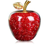 Fruit en verre, fruit de cristaux en verre artificiel en forme de pomme rempli de faux diamants, figurines à collectionner artisanat Ornement des cadeaux de la veille de Noël pour les enfants