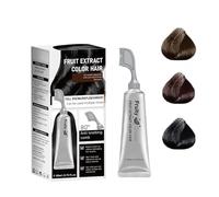 Fruit Essence Hair Typeing Peigne, Natural Plant Extract Hair Dye Crème pour la couverture des cheveux gris, une formule sans ammoniac, une couleur durable et une (Black)