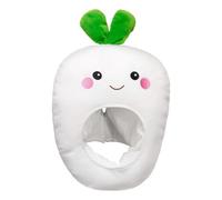 Fruit Hat Headwear - White Radish Plush Cap, Vegetable Cosplay Costume | Plush Cotton Material | Carnival Festival Holiday Birthday Party Celebration, Soft White Radish Cosplay Dress Up Accessories