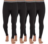 Fruit of the Loom 1, 2, 3 et 4 caleçons Thermiques gaufrés recyclés de qualité supérieure Bas de Pijama, Noir Lot de 4, XL Homme