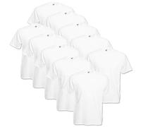 Fruit of the Loom 10 T Shirts Valueweight S M L XL XXL 3XL 4XL 5XL Set de couleurs - Blanc - XXXXX-Large