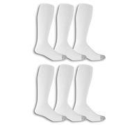 Fruit of the Loom 6 Pack Over The Calf Tube Socks Chaussettes Robustes, Blanc/Jardin Opulent, 37.5-46 EU (Lot de 6) Hommes