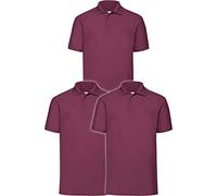 Fruit of the Loom 63-402-0 Polo, Burgundy, XL (Lot de 3) Homme