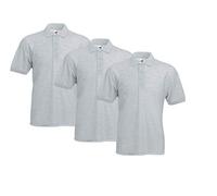 Fruit of the Loom 63-402-0 Polo, Grey (Heather Grey 94), 4XL (Lot de 3) Homme