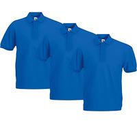 Fruit of the Loom 63-402-0 Polo, Royal, L (Lot de 3) Homme