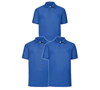 Fruit of the Loom 63-402-0 Polo, Royal, XL (Lot de 3) Homme