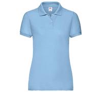 Fruit of the Loom 63212 Polo à manches courtes pour femme Coupe 65/35, Bleu pastel, L