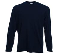 Fruit of the Loom à manches longues T-shirt Lot de 3 - Bleu Marine foncé XL