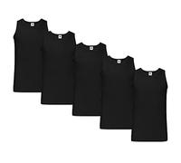 Fruit of the Loom Athletic Lot de 1 ou 5 maillots de corps pour homme Tailles M L XL XXL 3XL 4XL 5XL, Noir et noir, XXL