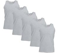 Fruit of the Loom Athletic Lot de 1 ou 5 maillots de corps pour homme Tailles M L XL XXL 3XL 4XL 5XL, 5 x gris chiné, XXXXL