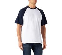 Fruit of the Loom Baseball Classic Short Sleeve Top de Sport, Blanc/Noir, XL Homme