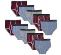 Fruit of the Loom Boys' Big Cotton Brief (Multipack), Assorted (Pack of 10), X-Large