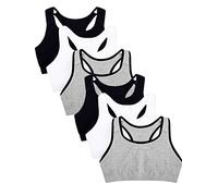 Fruit of the Loom Built Up Tank Style Sports Bra Value Pack Soutien-Gorge, Opaque, Gris chiné W. Noir/Blanc/Noir/Gris chiné W. Noir/Blanc/Noir, 110 (Lot de 6) Femme