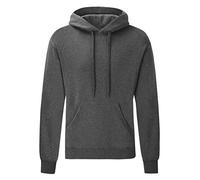 Fruit of the Loom Classique Sweatshirt à Capuche, Gris foncé chiné, S Homme