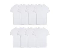 Fruit of the Loom Crew Tee Undershirts, Moisture Wicking & Tag Free, Also Available in Big & Tall sous-vêtement, Lot de 8 t-Shirts Blancs en Coton mélangé, M Homme