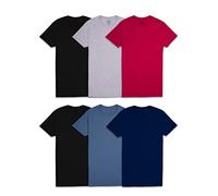 Fruit of The Loom Crew Tee Undershirts, Moisture Wicking & Tag Free, Also Available in Big & Tall T-Shirt, Standard-Lot de 6 Couleurs Assorties, Homme