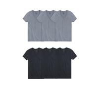 Fruit of the Loom Eversoft Cotton Stay Tucked V-Neck T-Shirt sous-vêtement, Regular-Noir et Gris-Lot de 6, XL Homme