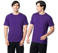 Fruit of the Loom Eversoft Cotton T Shirts, Breathable & Moisture Wicking with Odor Control, Sizes S-4x, Crew-Lot de 2-Violet, 3XL Homme