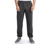 Fruit of The Loom Eversoft Fleece Elastic Bottom Sweatpants with Pockets, Relaxed Fit, Moisture Wicking, Breathable Pantalon de survêtement, Bas élastique - Noir chiné, 3XL Homme