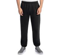 Fruit of the Loom Eversoft Pantalon de Jogging en Polaire avec Bas élastique et Poches, Coupe décontractée, évacuation de l'humidité, Respirant survêtement, Noir, XL Homme