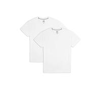 Fruit of the Loom Eversoft T-Shirt en Coton à Manches Courtes régulier et Grand, 2 pièces en Blanc, M Homme