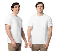 Fruit of the Loom Eversoft T-Shirt en Coton à Manches Courtes régulier et Grand, 2 pièces en Blanc, M Homme