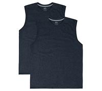 Fruit of the Loom Eversoft T-Shirt sans Manches en Coton, débardeurs, évacuation de l'humidité et Respirant, Tailles S-4X Tricot, Muscle-Lot de 2-Noir chiné, Homme