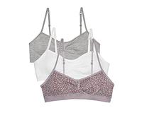 Fruit of the Loom Girls' Seamless Trainer Bra with Removable Modesty Pads, Multi Leo/Grey Heather/White 3-Pack, 32