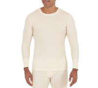 Fruit of the Loom - Haut thermique col rond gaufré recyclé - Naturel XXL Homme - Pack 1 et 2