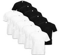 Fruit of the Loom Herren T-Shirt Valueweight, 10er Pack, Weiss/Schwarz, Large