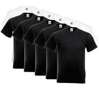 Fruit of the Loom HL-Kauf Lot de 10 t-shirts à col en V avec col en V Différentes couleurs, 5 blanc/5 noir, XXXXXL