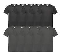 Fruit of the Loom HL-Kauf Lot de 10 t-shirts col en V avec col en V Tailles M L XL XXL, 5 noir/5 anthracite, XXL
