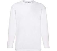 Fruit Of The Loom T-shirt à manches longues et encolure ronde pour homme - Blanc - Medium