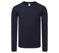 Fruit of the Loom Iconic 150 Classic T-shirt à manches longues, bleu foncé, S