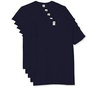 Fruit of the Loom Iconic, Lightweight Ringspun Tee, 5 Pack T-Shirt, Bleu (Deep Navy AZ), Small (Lot de 5) Homme