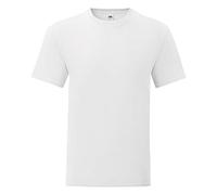 Fruit of the Loom Iconic T Homme T-Shirt Manches Courtes Blanc L 100% Coton Slim Fit