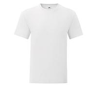 Fruit of the Loom Iconic T Homme T-Shirt Manches Courtes Blanc S 100% Coton Slim Fit