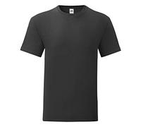 Fruit of the Loom Iconic T Homme T-Shirt Manches Courtes Noir M 100% Coton Slim Fit