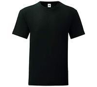 Fruit of the Loom Iconic T Homme T-Shirt Manches Courtes Noir M 100% Coton Slim Fit