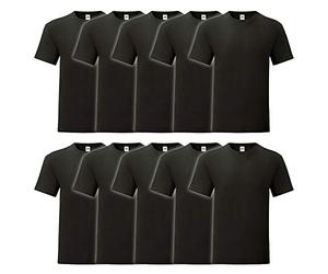 Fruit of the Loom Iconic T Lot de 10 t-shirts pour homme Taille S à 5XL, 10 x noir, XXXXXL