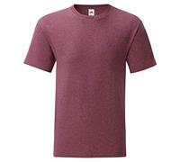 Fruit of the Loom Iconic T Lot de 3 t-shirts pour homme Tailles S à 5XL, Bourgogne chiné, L